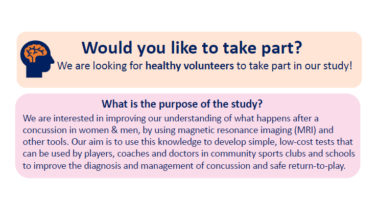 Call for Participants – Multimodal Study of Concussion in Sport